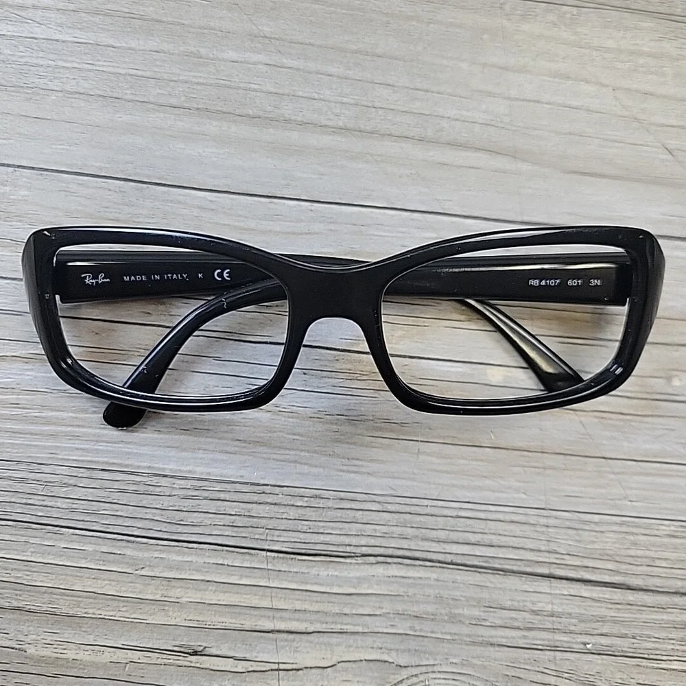 Ray Ban RB 4107 601 3N Rectangle Black Sunglasses Italy FRAMES ONLY‎ No Lenses